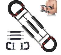 Twister Arm Trainer, Gorilla Bar, Mr Sculpt, Chest Trainer For Men, New 2025, 3 Springs, 110-220 Lb Adjustable, Removable Portable Power Twister Barbell For Home Workouts(Red)