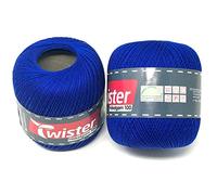 Twister Crochet Yarn Royal Blue Hand Knitting Yarn Cotton Yarn 2 x 100 g
