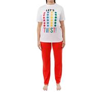 TWISTER Hasbro Womens And Mens Gaming Pyjamas | Unisex Ladies And Mens Novelty Pyjamas | White X-Large