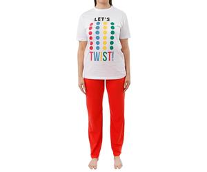 TWISTER Hasbro Womens And Mens Gaming Pyjamas | Unisex Ladies And Mens Novelty Pyjamas | White X-Large
