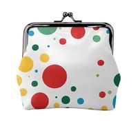 Twister Polka Dots Full Double-Sided Printed Pattern Women's and Girls' Fashionable Leather Kiss Lock Coin Purse Card Bag