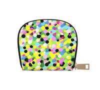 Twister Polka Dots Pattern Print Coin Purse Wallet,Cute Leather Credit Card Holder Zipper Mini Pouch Change Purses
