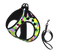 Twister Polka Dots Pattern Print Pet Leash Vest,Breathable Mesh Pet Harness, Reflective For Small Medium Dogs Safe Easy Walking