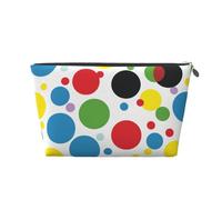 Twister Polka Dots Print Travel Makeup Bag Cosmetic Toiletry Bag Wash Bag Multifunctional Storage with Zipper for Women Girls Silver