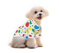 Twister Polka Dots Printed Everyday Soft Cotton Dog Short Sleeve T-Shirt for Chihuahuas & Teacup Puppies & Small Dogs Breeds Stretchy Cat Outfit