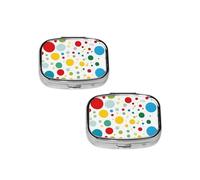 Twister Polka Dots Square Mini Medicine Box, Lightweight to Carry, Durable and Long-Lasting