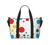 (Twister Polka Dots) Waterproof Lightweight Hand Travel Bag - Large Carry-On for 3-5 Day Trips | Air Travel, Sports, Weekend Use | Men & Women (1-Pack)