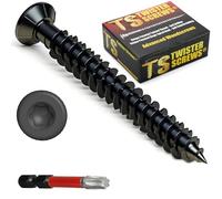 Twister Screws 7.5 x 122mm Concrete Screws | Box of 100 | Black Ruspert-Coated, Ultimate Corrosion Resistance, Countersunk, Easy Installation, Free Torx T30 Bit Included