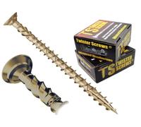 Twister Screws Decking Screws | 6mm x 140mm | Tan | Box of 25 | Double-Threaded Self Drilling, Self Countersinking, Multipurpose, E-Coat Corrosion protection, Type 17 Ultra Sharp Grab Point