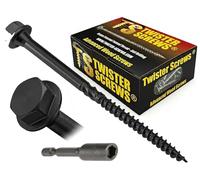 Twister Screws Hex Head Double-Threaded Timber Screw - 6.7 x 150mm - Grey - Box of 50 | Hardened Carbon Steel | Self-Drilling/Self-Countersinking | Quick-Grab Sharp Point