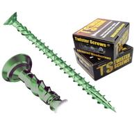 Twister Screws Premium Double-Threaded Decking Screws | 5mm x 120mm | Green | Box of 200 | Self Drilling, Self Countersinking, E-Coat, Ultra Sharp Quick Grab Point
