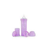 Twistshake Anti-Colic Baby Bottle with Milk Powder Container and Mixer - 330ml | Fast Flow Silicone Breast-Like Nipple | BPA- Free Baby Milk Bottle | Suitable for 4+ Month Babies | Purple
