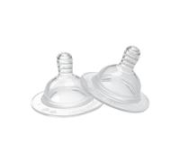 Twistshake Baby Anti-Colic Teats - Set of 2 (Large Size) | Baby Bottle Teats with Breast Like Structure | Soft Silicone Baby Teat | BPA-Free Infants Milk Teat | Toddler Teats 4 Months+ | Transparent
