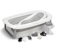 Twistshake Baby Bath V2 Set | Foldable Bath with Bath Pillow & Rinser | 30L Capacity | BPA Free | 0-4 Years | Grey Pastel