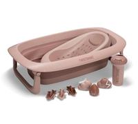 Twistshake Baby Bath V2 Set | Foldable Bath with Bath Pillow & Rinser | 30L Capacity | BPA Free | 0-4 Years | Rose Délavé
