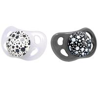 Twistshake Baby Pacifier - 2 Pack | Orthodontic Shape | Ultra Light | Soft Silicone Teat | BPA-Free | Suitable for Babies Aged 0-6 Months | Black White
