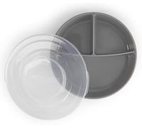 Twistshake Baby Plate with Airtight Lid | Divided Plates for Children | BPA-Free Baby Weaning Plate | 3 Parts Food Training Plate for Infants & Kids | 6 Month+ Baby feeding plate | Baby Dinner Plate for Daily Use | 6 Months + | Newborn Essentials | Pastel Grey