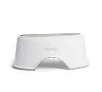 Twistshake Baby Step Stool | Non-Slip Baby Bath Stool | Lightweight Potty Training Stool | Compact - Travel-Friendly - Safe - Ergonomic Design | Baby Toilet Seat Assistant | White Grey