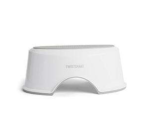 Twistshake Baby Step Stool | Non-Slip Baby Bath Stool | Lightweight Potty Training Stool | Compact - Travel-Friendly - Safe - Ergonomic Design | Baby Toilet Seat Assistant | White Grey