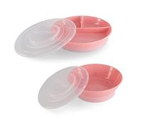 Twistshake Baby Tableware Set | Baby Divided Plate + Baby Bowl | BPA-Free Baby Feeding Plate and Bowl | Food Training Kit for Kids | Pink