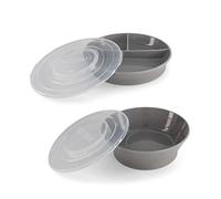 Twistshake Baby Tableware Set | Baby Divided Plate + Baby Bowl | BPA-Free Baby Feeding Plate and Bowl | Food Training Kit for Kids | Grey