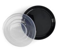 Twistshake BPA-Free Baby Weaning Plate | Round with Lid | Plastic and Silicone with Non-Slip Base | 6 Month+ | Black