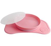 Twistshake Click Mat Mini + Plate | Non-Slip Tableware Set | Baby Placemat (31x17) | BPA-Free | Baby Suction Plate | Food Training for Kids 6m+ | Pink