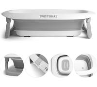 Twistshake Foldable & Non-Slip Baby Bath Tub | Ergonomic Collapsable and Secure | Portable Bathtub for Infants | Toddler Shower Tub | Suitable for 0+ Months | Capacity: 30L | Grey White