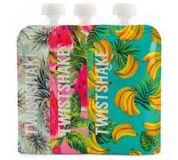 Twistshake Fruit Motif Reusable Flask Set of 3 x 220 ml (Model : Pineapple -