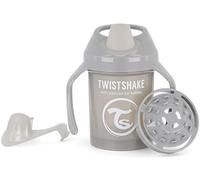 Twistshake Mini Cup | Non-Spill Sippy with Soft Spout & Fruit Mixer - 230ml | Leak-Proof Weaning Bottle | BPA-Free Training for Kids | Toddler Drinking Mug | Grey