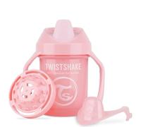 Twistshake Mini Cup | Non-Spill with Soft Spout & Fruit Mixer -230ml | Leak Proof Weaning Cup | BPA-Free Baby Sippy Cup | Training Cup for Kids | Learning Baby Water Bottle | Pink