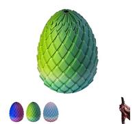 Twisty Fidget Dragon Egg, 3D Printed Slippery Egg Fidget, Easter Fidget Toys, Easter Basket Stuffers Essentials, Stress Relief Desk Fidget Toy for Adults, 3D Easter Egg Hunt Supplies (green)