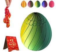 Twisty Fidget Egg, 3D Printed Slippery Egg, 3D Printed Spiral Engineering, Rotates Effortlessly, For Adults Relaxation, Focus, Stress Relief, For Office, Classrooms, Easter Party Favors (Yellow-Green)