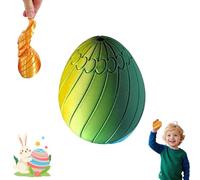 Twisty Fidget Egg, 3D Printed Slippery Egg Fidget, 3D Printed Spiral Engineering, Easter Sensory Toys - Rotating Puzzle Toy, Easter Party Favors for Kids Adults (Green,S)