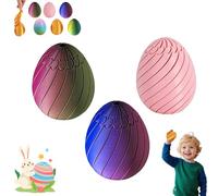 Twisty Fidget Egg, 3D Printed Slippery Egg Fidget, 3D Printed Spiral Engineering, Easter Sensory Toys - Rotating Puzzle Toy, Easter Party Favors for Kids Adults (3PCS B,L)