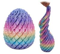 Twisty Fidget Egg, 3D Printed Slippery Egg Fidget, Easter Dragon Eggs, Easter Basket Stuffers Essentials,Stress Relief Desk Fidget Toy for Adults,3D Easter Egg Hunt Supplies (Vibrant)