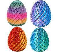 Twisty Fidget Egg, 3D Printed Slippery Egg Fidget, Easter Dragon Eggs, Easter Basket Stuffers Essentials,Stress Relief Desk Fidget Toy for Adults,3D Easter Egg Hunt Supplies (4 PCS A)
