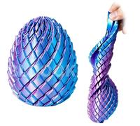 Twisty Fidget Egg, 3D Printed Slippery Egg Fidget, Easter Dragon Eggs, Easter Basket Stuffers Essentials,Stress Relief Desk Fidget Toy for Adults,3D Easter Egg Hunt Supplies (Purple)