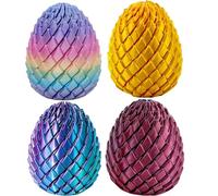 Twisty Fidget Egg, 3D Printed Slippery Egg Fidget, Easter Dragon Eggs, Easter Basket Stuffers Essentials,Stress Relief Desk Fidget Toy for Adults,3D Easter Egg Hunt Supplies (4 PCS B)
