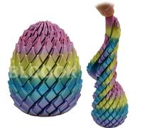 Twisty Fidget Egg, 3D Printed Slippery Egg Fidget, Easter Dragon Eggs, Easter Basket Stuffers Essentials,Stress Relief Desk Fidget Toy for Adults,3D Easter Egg Hunt Supplies (Flamboyant)