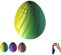 Twisty Fidget Egg,3D Printed Slippery Egg Fidget,Rotating Fidget Puzzle Toy for Stress Relief,Colorful Desk Fidget Toy,Egg Filler and Desk Toy for Relaxation,Spiral Fidget Toy for Adults (Green)