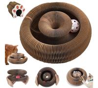Twisty Paws Cardboard Cat Toy, Interactive Cat Toys for Indoor Cats, Puzzle Enrichment Scratch Ball Track, Exercise Wheel Scratcher Board, Round Play Mat Tower Tunnel Kitten Gifts(1PC)