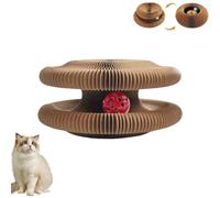 Twisty Paws Cat Toy, Interactive Cats Scratching Cardboard, Foldable Accordion Toy with Bell-Ball, cat Toys for Indoor cats Adult, Innovative 2-in-1 cat Scratcher & toy for Cats Exercise