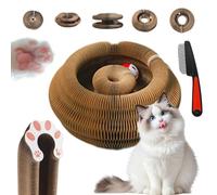 Twisty Paws Cat Toy,Kitty Curls Cats Scratcher,Flexible Curls Scratcher to Indoor Cats,Foldable Cat Accordion Magic Organ Scratch Board Toy with Bell Balls (1pcs)