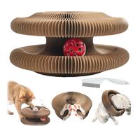 Twisty Paws Cat Toy,Twisty Curls Cats Scratcher,Flexible Curls Scratcher to Indoor Cat,Foldable Cats Accordion Magic Organ Scratch Board Toy with Bell Balls (2PCS)