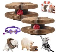Twisty Paws Cat Toy, Upgraded Foldable Cat Scratcher Cardboard with Bell-Ball & Track Adventure, Magic Organ Cat Toys The Ultimate Interactive Mental & Physical Exercise for Indoor Cats (2PCS)