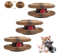 twisty paws cat toy, Upgraded Foldable Cat Toy, Twisty Cat Scratcher with A Bell, Magic Scratching Board, with Durable Honeycomb Cardboard, Toy for Cats Exercise (Medium*3)
