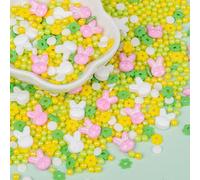 Twisweet Bunny Sprinkles 130g, Pastel Edible Sugar Sprinkles for Cake Decorating, Rabbit Flower & Pearl Mix, Cute Cupcake Toppers for Kids Birthday, Baby Shower, Garden Tea Party, Cookies