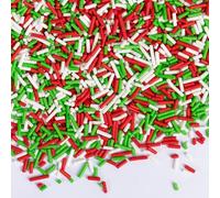 Twisweet Christmas Sprinkles 130g, Red Green White Jimmy Sprinkles for Cake Decorating, Edible Christmas Theme Sugar Sprinkle Mix Baking Candy, Cupcake Topper Ice Cream Cookie Toppings Cake Decor