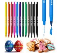 Twisweet Food Colouring Pen, 12pcs Edible Dual Tip Icing Pen, Food Grade Paint Markers for Fondant DIY, Writing & Drawing on Cake Cookies Frosting Donut Easter Eggs, Dessert Decorating Supplies